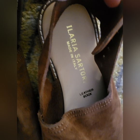 ILARIA SARTORI SIZE 6.5 GENUINE SUEDE BROWN SANDAL MADE IN ITALY - Picture 3 of 5